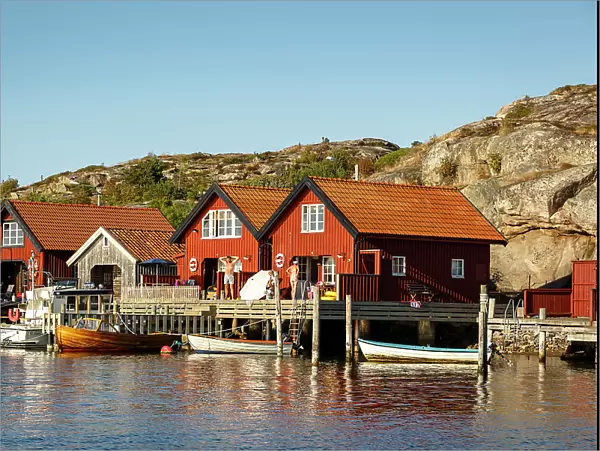 Timber houses, Grebbestad, Bohuslan region, west coast, Sweden, Scandinavia, Europe