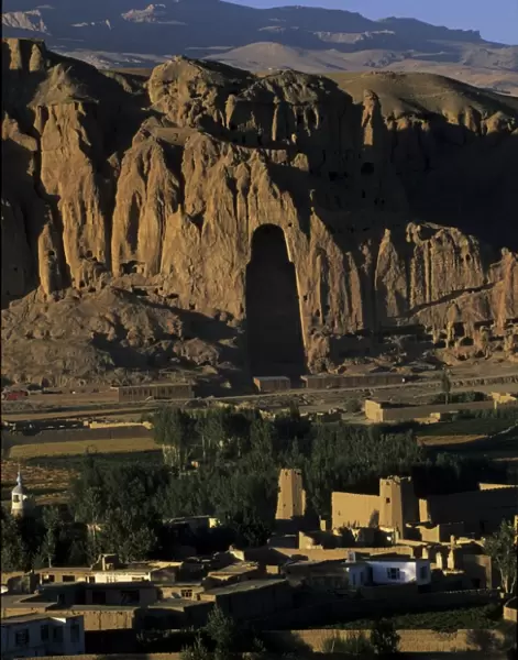Empty niche where one of the famous carved Buddhas once stood, destroyed by the Taliban