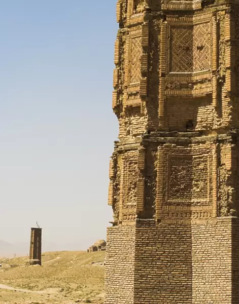 Two early 12th century minarets built by Sultan Mas ud 111 and Bahram Shah that served as models for the Minaret of Jam, Ghazni
