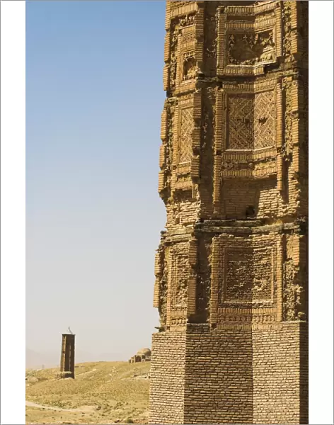 Two early 12th century minarets built by Sultan Mas ud 111 and Bahram Shah that served as models for the Minaret of Jam, Ghazni