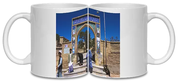 Pilgrims at main entrance arch, Sufi shrine of Gazargah, Herat, Herat Province