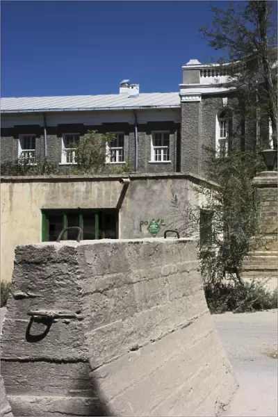 Concrete barricade to stop suicide bombers outside Kabul Museum, Kabul, Afghanistan, Asia