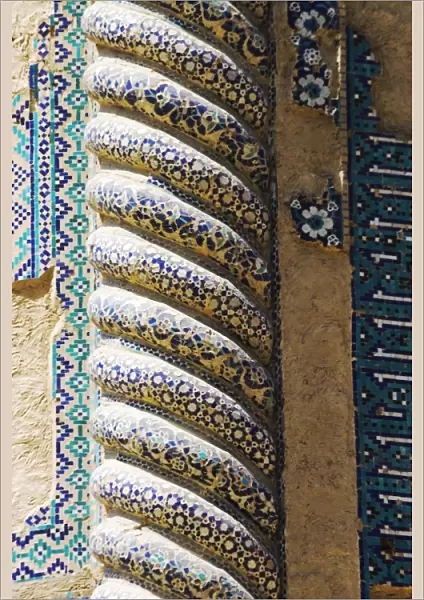 Unique Timurid corkscrew pillars of the Shrine of Khwaja Abu Nasr Parsa