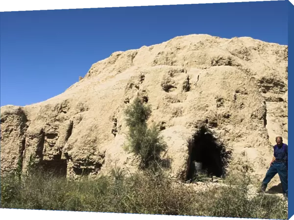 Remains of 200ft high Buddhist stupa, now an army checkpoint, Top-I-Rustam