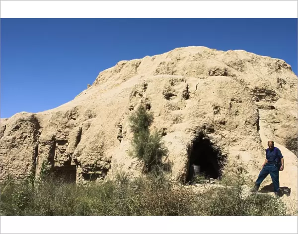Remains of 200ft high Buddhist stupa, now an army checkpoint, Top-I-Rustam