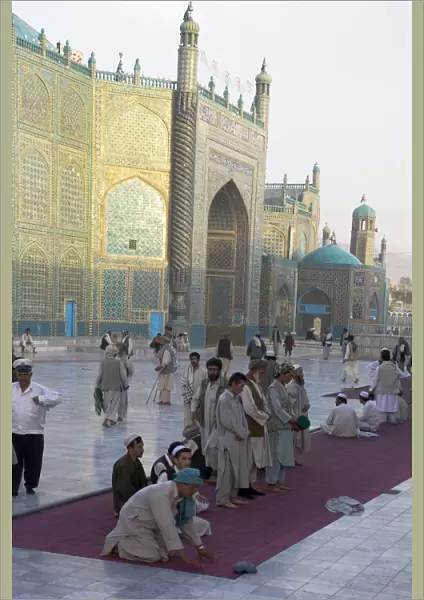 Pilgrims outside the Shrine of Hazrat Ali, who was assissinated in 661