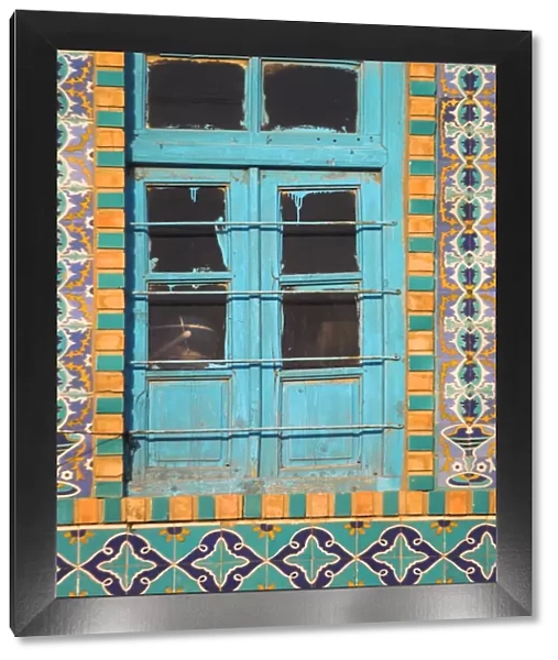 Tiling round blue window, Shrine of Hazrat Ali, who was assissinated in 661