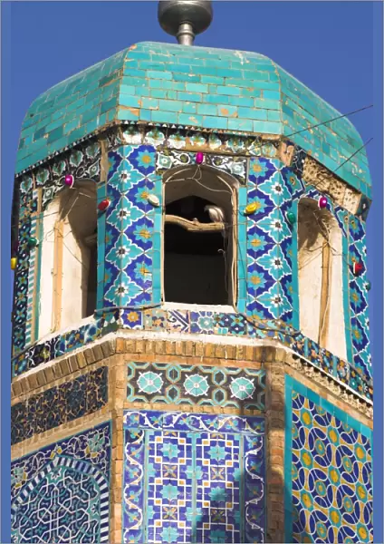 Famous white pigeon in minaret, Shrine of Hazrat Ali, who was assassinated in 661