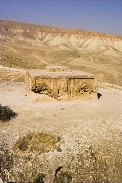 Buddhist stupa carved out of rock, known as Top-I-Rustam (Rustams throne)
