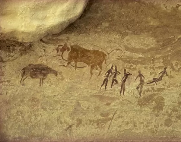 Rock art on the Tassili plateau, Jabban, Sahara, Algeria, North Africa, Africa