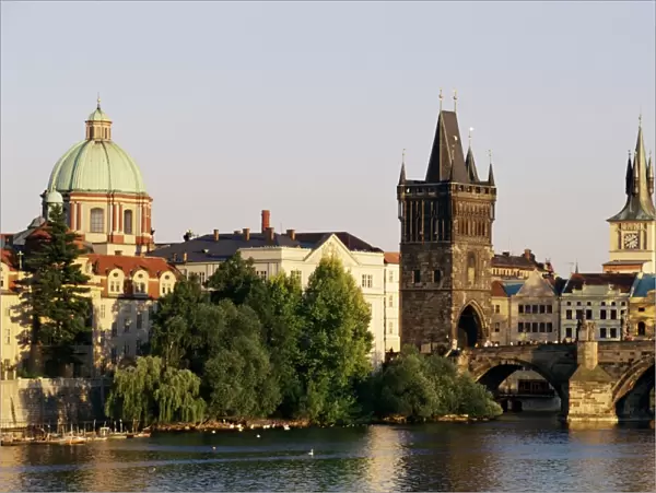 St. Francis Seraphinus church, Charles Bridge, Old Town Bridge and the Water Tower