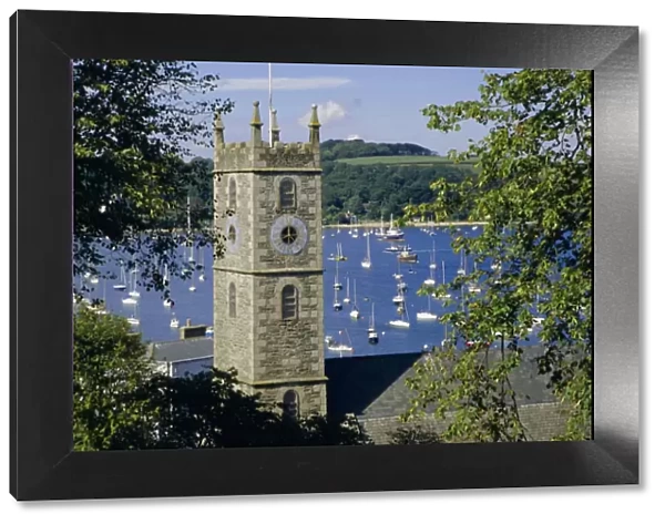 Falmouth church commands view of Carrick Roads, Falmouth, Cornwall, England, UK, Europe