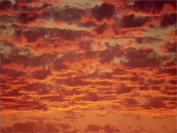 Red and orange clouds at sunset in South Africa