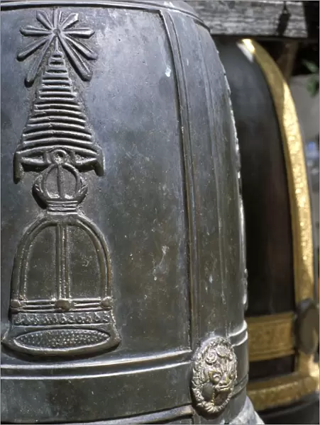Detail of bell at Buddhist temple
