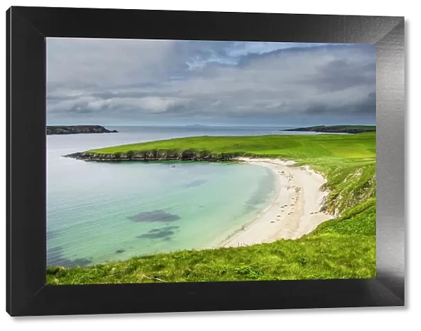 White sand beach near Scousburgh, Shetland Islands, Scotland, United Kingdom, Europe