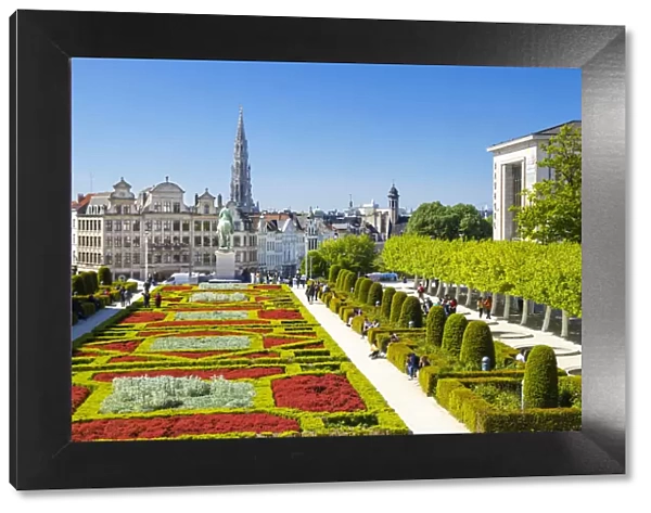 Cityscape at Mont des Arts Garden, Brussels, Belgium, Europe