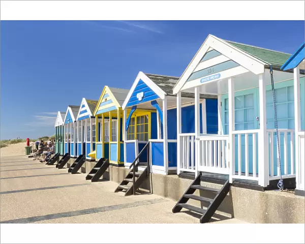 Brightly painted beach huts, Southwold Beach, North Parade, Southwold, Suffolk, East