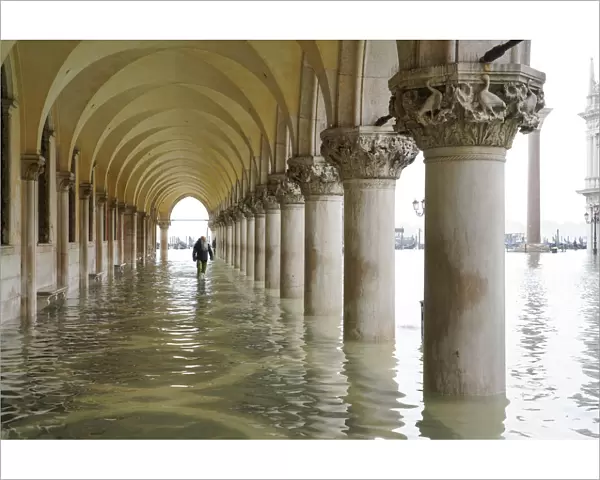St. Marks Square during the high tide in Venice, November 2019, Venice, UNESCO