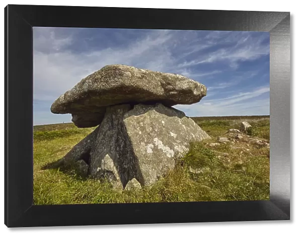 Granite blocks in the prehistoric remains of a Neolithic burial chamber, Chun Quoit