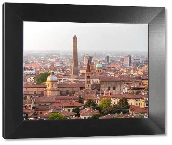 View of Bolognas cityscape from San Michele in Bosco, Bologna, Emilia Romagna, Italy