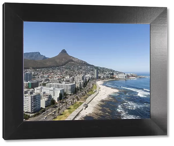 Aerial view of Sea Point, Cape Town, Western Cape, South Africa, Africa