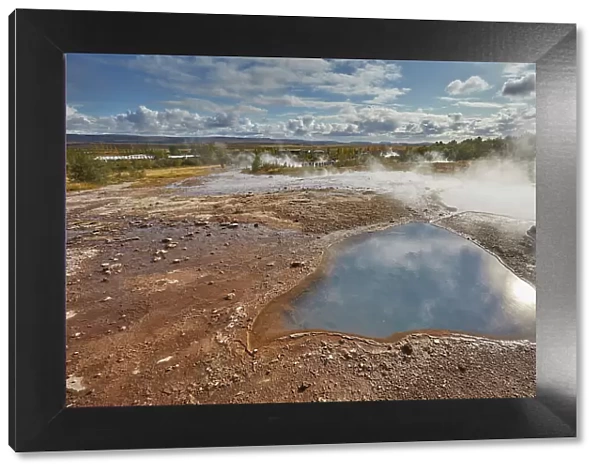 A steaming volcanic pool at Geysir, in the Golden Circle, in southwest Iceland, Polar Regions