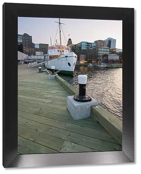 Downtown Halifax Waterfront Docks at sunset, Halifax, Nova Scotia, Canada, North America