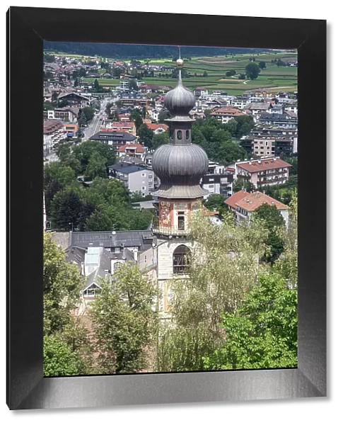 Tower of Church of Santa Katerina, Bruneck, Sudtirol (South Tyrol) (Province of Bolzano), Italy, Europe