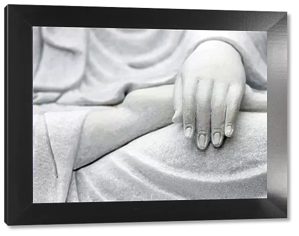 Hand of marble statue of the Goddess of Mercy and Compassion, Bodgisattva Avalokitshevara (Guanyin) (Quan Am), Tinh That Quan Am Pagoda, Dalat, Vietnam, Indochina, Southeast Asia, Asia