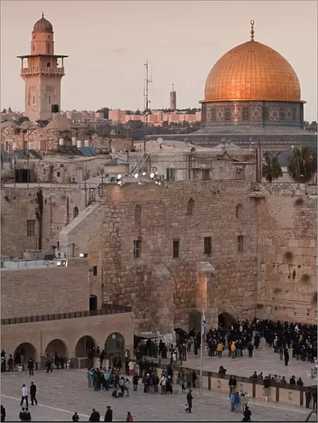 Dome of the Rock and the Western Wall, Jerusalem, Israel, Middle East