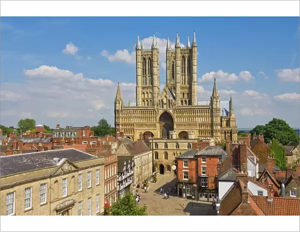 West front of Lincoln Cathedral and Exchequer Gate, Lincoln, Lincolnshire
