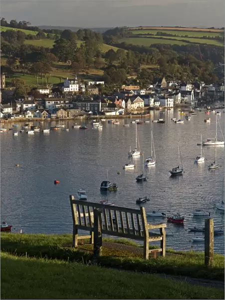 Fowey town and harbour viewed from Polruan, Cornwall, England, United Kingdom, Europe