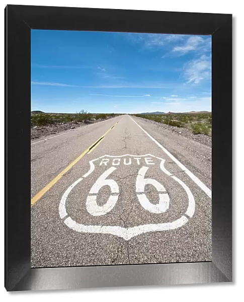 Historic Route 66 sign near Amboy, California, United States of America, North America