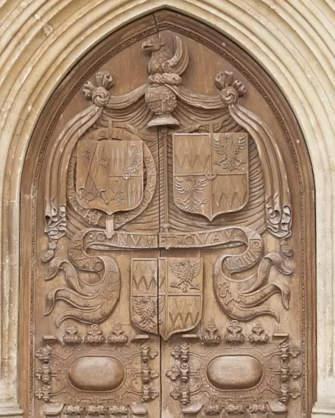 Detail of Bath Abbey door, Bath, UNESCO World Heritage Site, Somerset, England