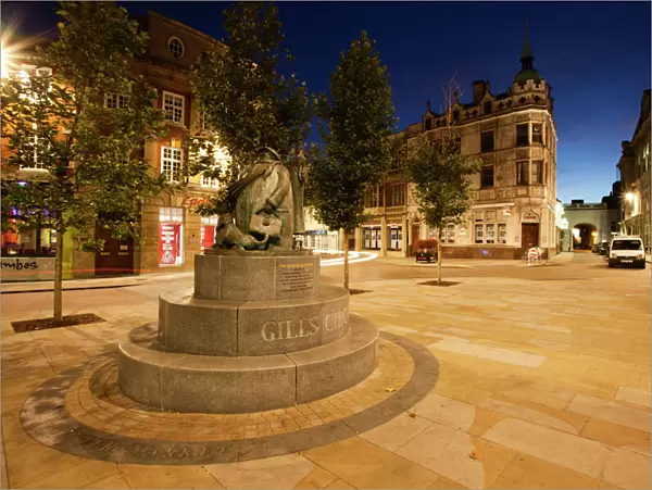 The Giles statue, Ipswich, Suffolk, England, United Kingdom, Europe