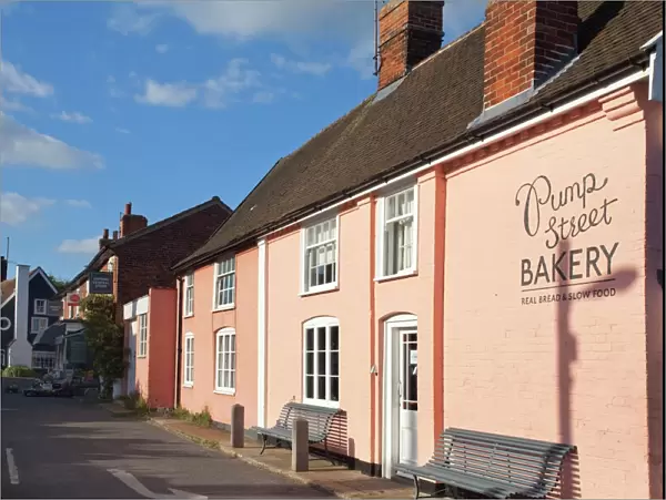 Bakery in a Suffolk Pink building on Pump Street, Orford, Suffolk, England, United Kingdom, Europe