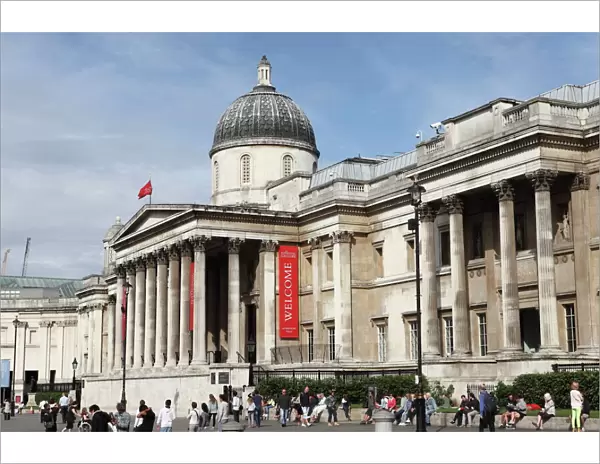 The National Gallery, the art museum on Trafalgar Square, London, England, United Kingdom, Europe