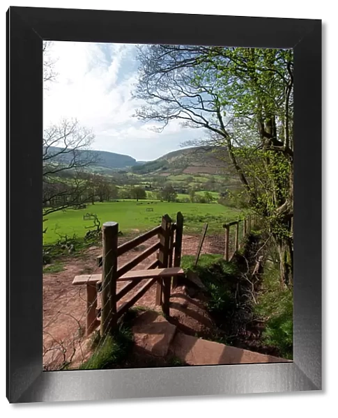 Footpath at Llanthony, Monmouthshire, Wales, United Kingdom, Europe