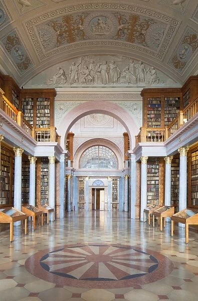 Abbey library, Pannonhalma Abbey, UNESCO World Heritage Site, Pannonhalma, Western Transdanubia, Hungary, Europe