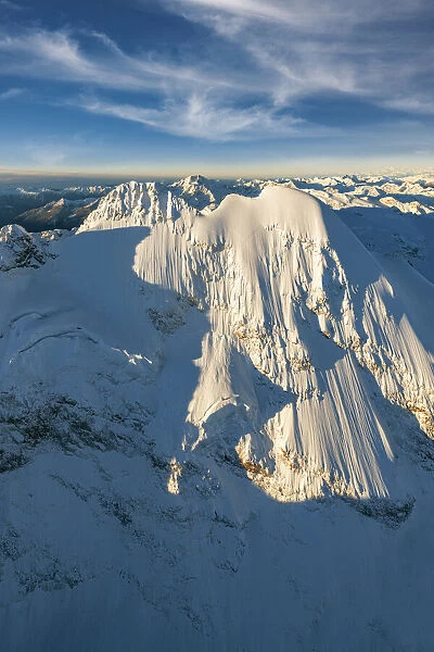 Aerial of the Engadine, Graubunden Canton, Swiss Alps, Switzerland, Europe