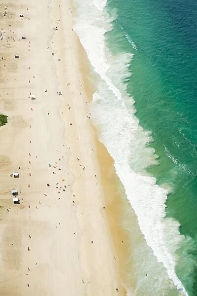 Aerial of Ipanema Beach, Rio de Janeiro, Brazil, South America