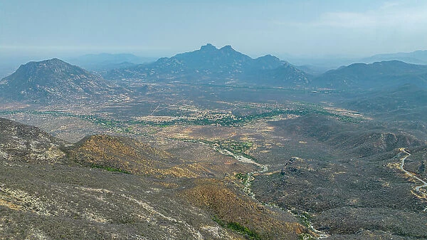 Aerial of the mountains of the Serra da Leba mountain pass, Angola, Africa