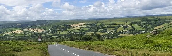 Agricultural landscape around Widdicombe on the Moor, Dartmoor National Park, Devon, England, United Kingdom, Europe