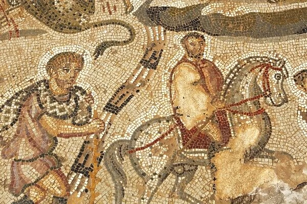 Part of the Amphitrite Roman mosaic, House of Amphitrite, Bulla Regia Archaeological Site