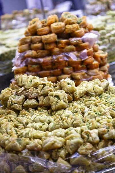 Baklava, an Arab sweet pastry at a shop in the Old City, Jerusalem, Israel, Middle East