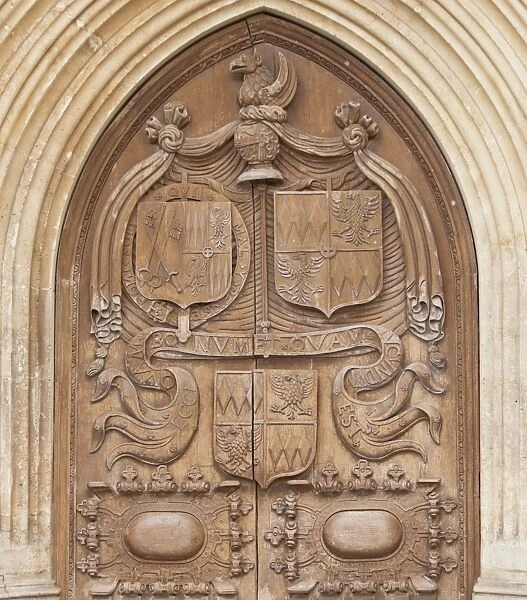 Detail of Bath Abbey door, Bath, UNESCO World Heritage Site, Somerset, England