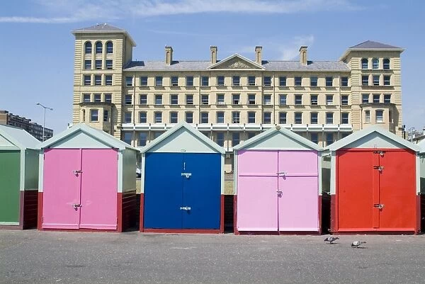 Beach huts, Hove, Sussex, England, United Kingdom, Europe