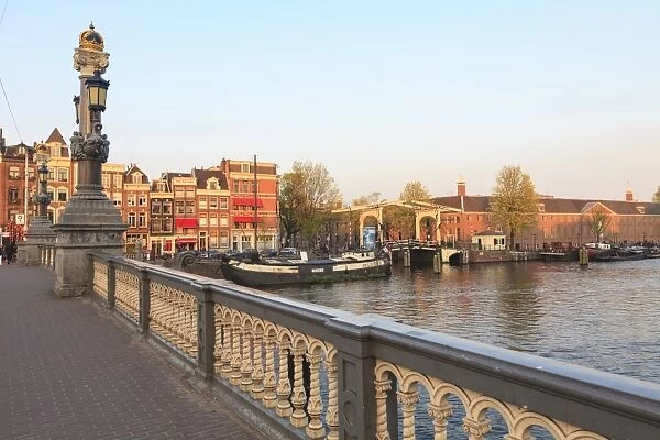 Blauwbrug, bridge over the Amstel River, Amsterdam, Netherlands, Europe