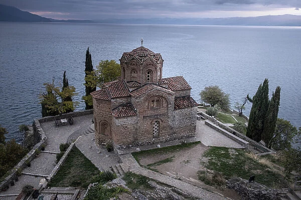 Blue hour at Saint John at Kaneo, an Orthodox church situated on the cliff overlooking