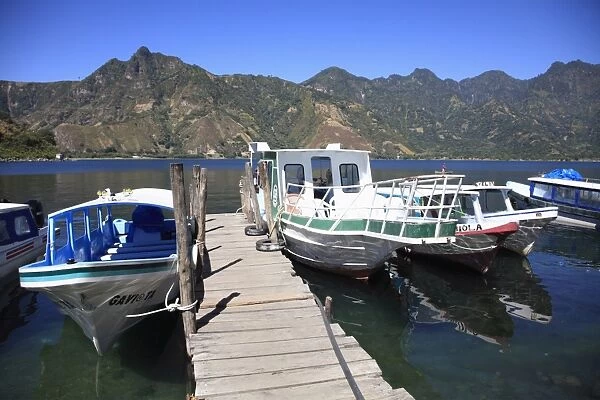 Boat dock, San Pedro, San Pedro La Laguna, Lake Atitlan, Guatemala, Central America